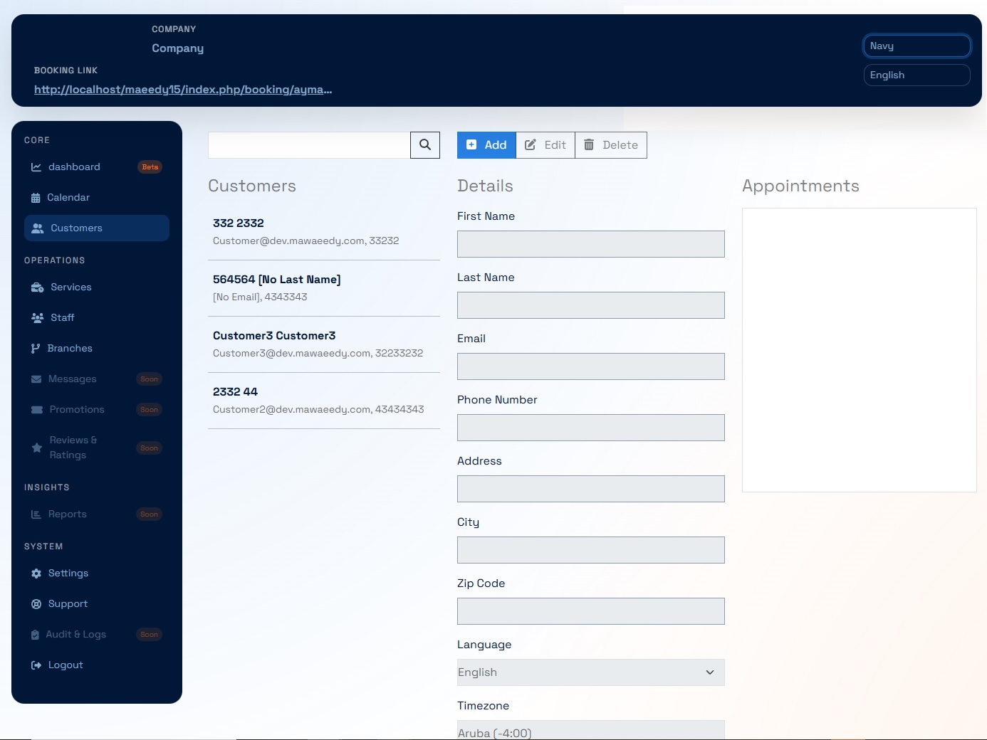 Mawaeedy booking page preview